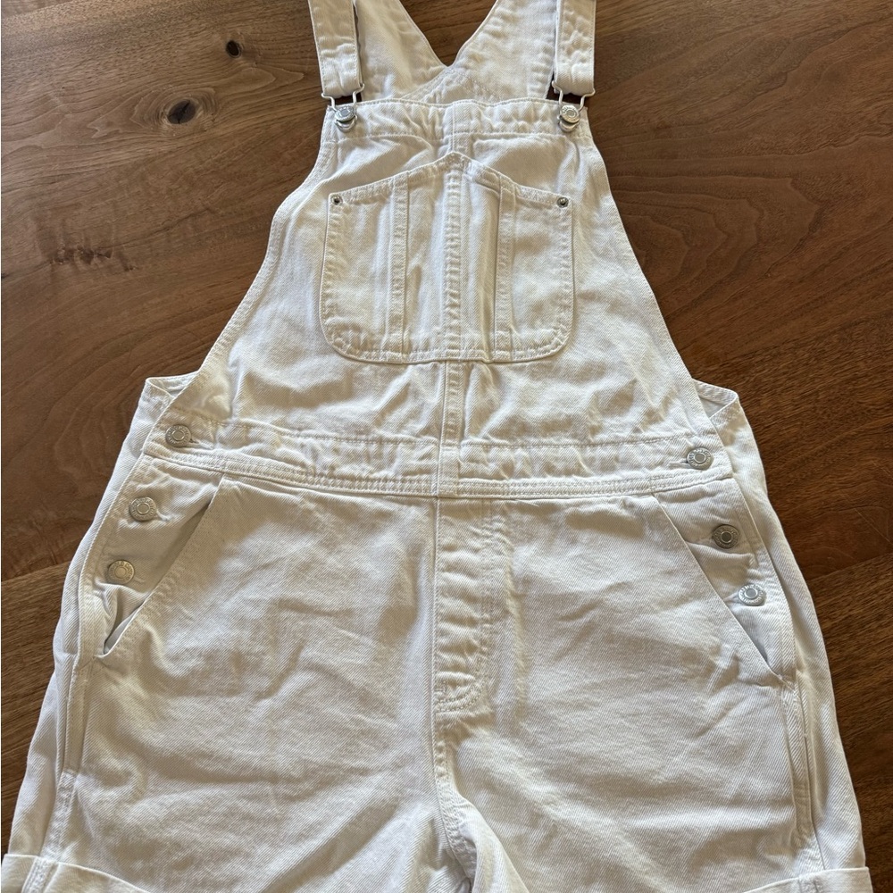 White Denim Overalls